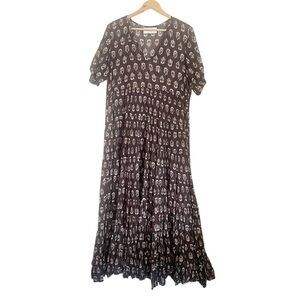 Daughters of India Black and White Maxi Dress